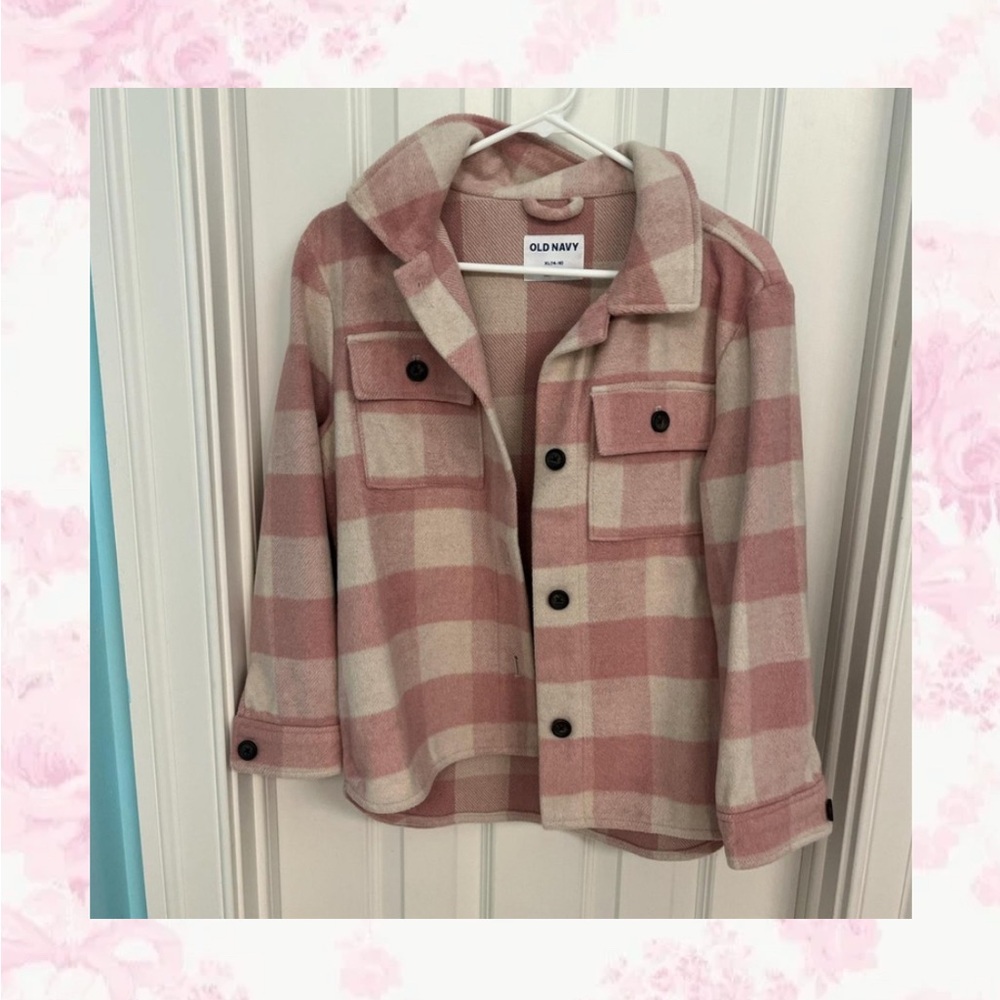 Old Navy Pink and Cream Plaid Jacket